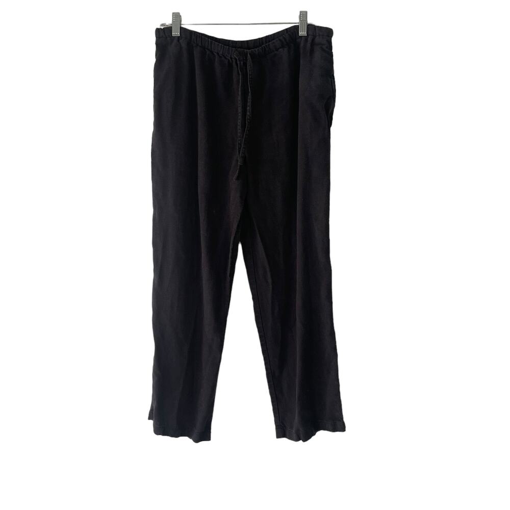 J. Jill Women's Size Small P Black Flowy Pull On Wide Leg‎ Tie Pants